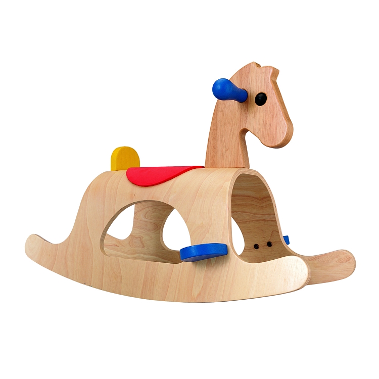 Konik na biegunach drewniany, interaktywny, plastikowy. Zabawki dla dzieci.